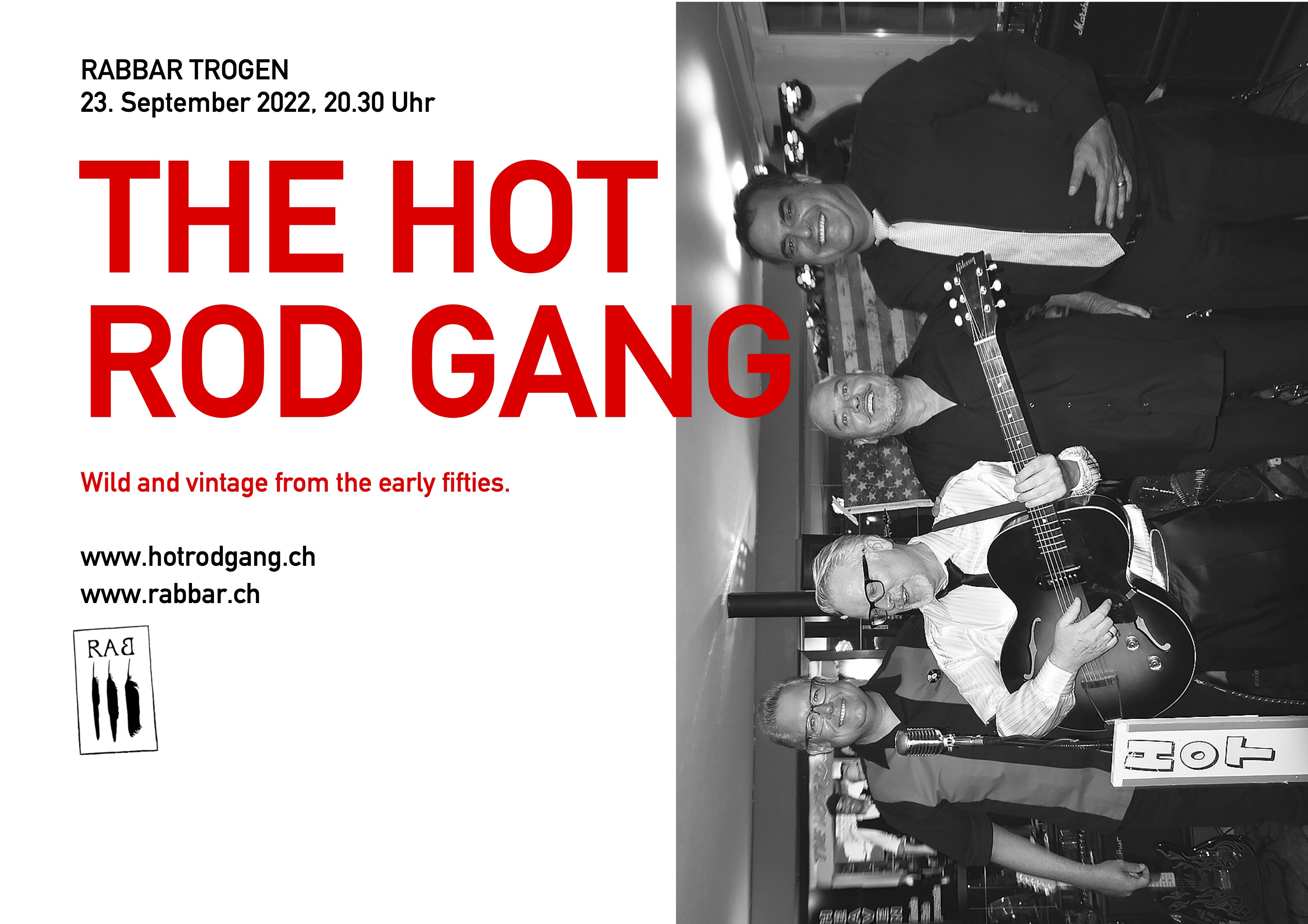Hot Rod Gang - Konzertplakat Rab-Bar 22.9.2022
